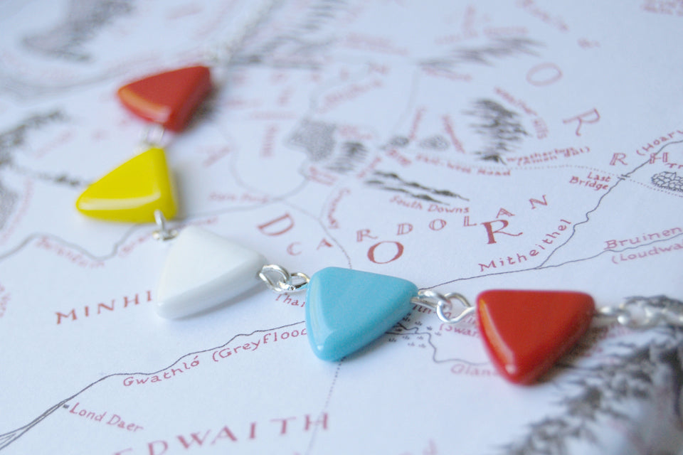 An Unexpected Party | Hobbit Necklace | Lord of the Rings | Pennant Banner Necklace - Enchanted Leaves - Nature Jewelry - Unique Handmade Gifts