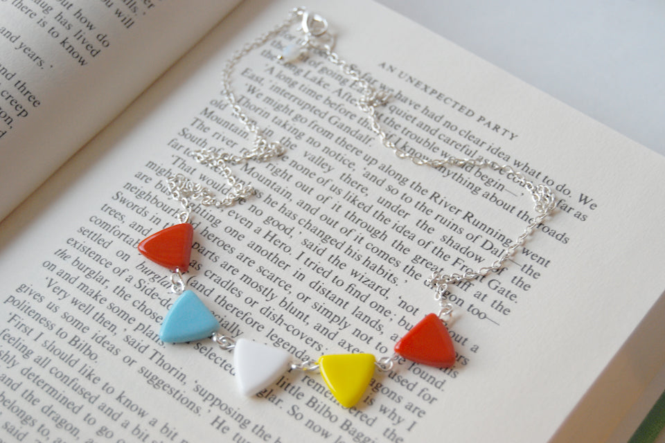 An Unexpected Party | Hobbit Necklace | Lord of the Rings | Pennant Banner Necklace - Enchanted Leaves - Nature Jewelry - Unique Handmade Gifts