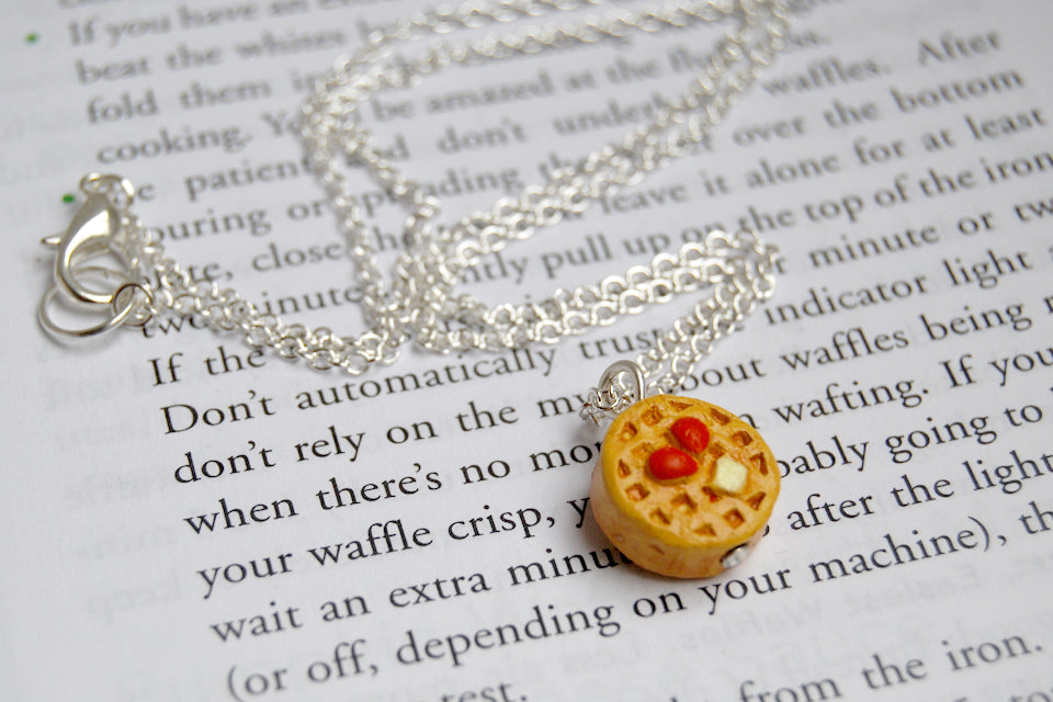 Yummy Waffle Necklace - Enchanted Leaves - Nature Jewelry - Unique Handmade Gifts