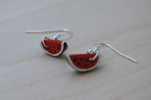 Watermelon Earrings - Enchanted Leaves - Nature Jewelry - Unique Handmade Gifts
