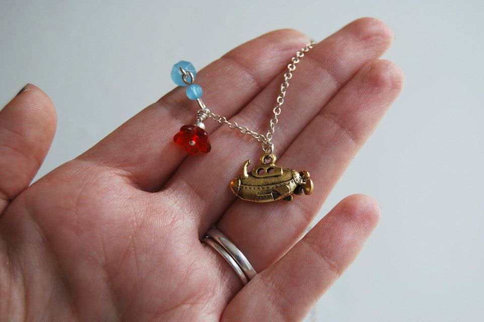 Yellow Submarine - Enchanted Leaves - Nature Jewelry - Unique Handmade Gifts