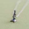 Tiny Silver Laboratory Microscope Necklace | Highly Detailed Science Charm Jewelry