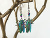 Cicada Earrings | Iridescent Rainbow Cicada Insect Charm Earrings | Forest Jewelry