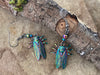 Cicada Earrings | Iridescent Rainbow Cicada Insect Charm Earrings | Forest Jewelry