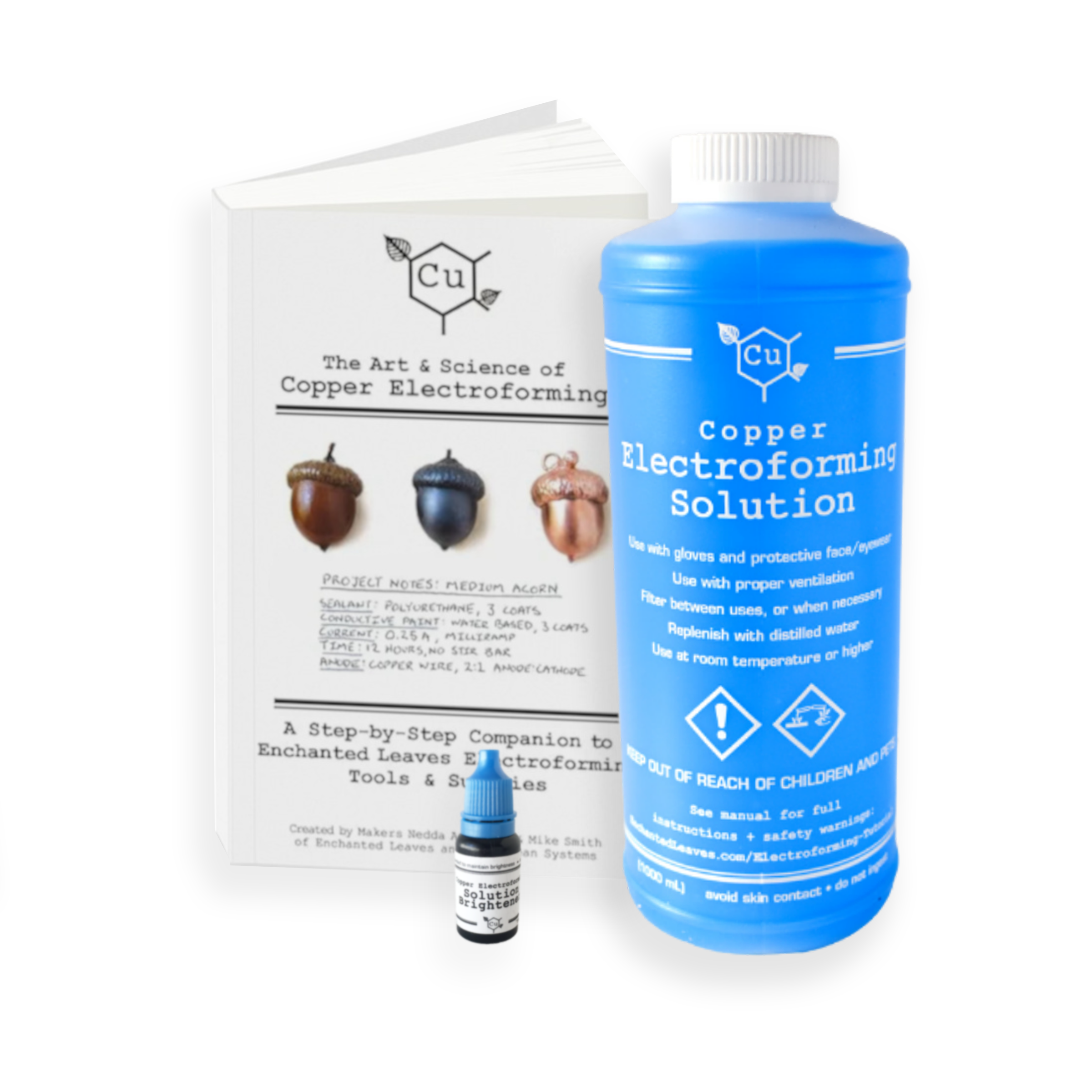 Copper Electroforming Solution | 1000 mL 1 Liter Bottle or Set of TWO | Bright Acid Copper Electroforming Supply | Includes Electroforming Tutorial Booklet and Brightener