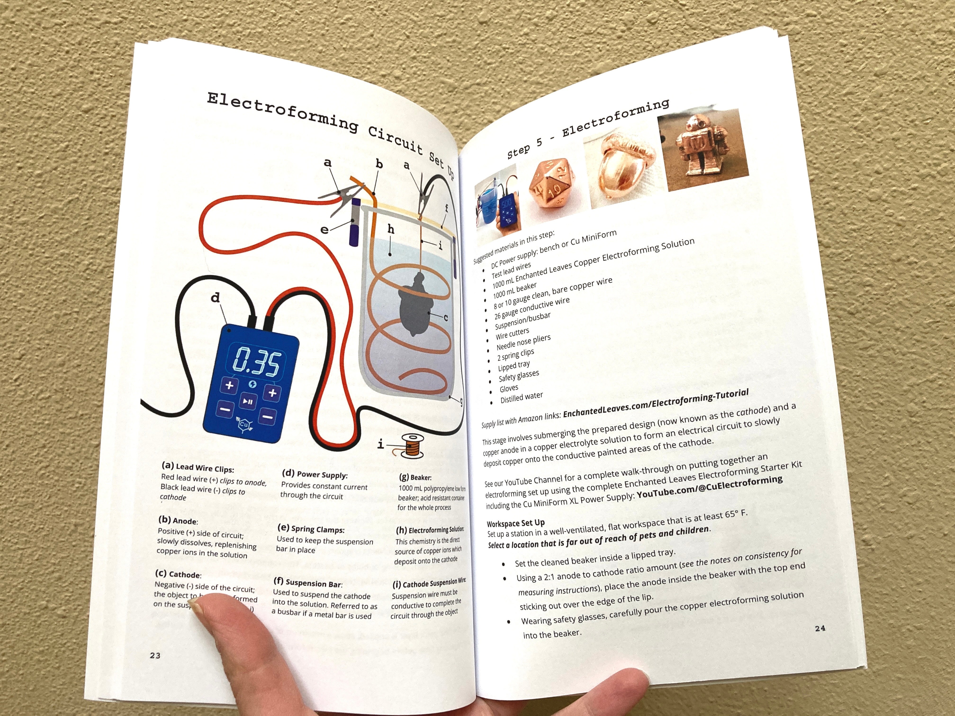 Electroforming Kit | Learn How to Copper Electroform Jewelry | Cu Electroforming Starter Kit | With 5 Amp MiniForm XL Power Supply