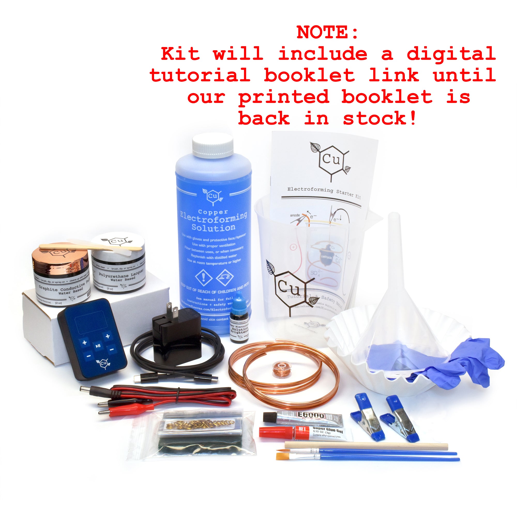 Electroforming Kit | Learn How to Copper Electroform Jewelry | Cu Electroforming Starter Kit | With 5 Amp MiniForm XL Power Supply