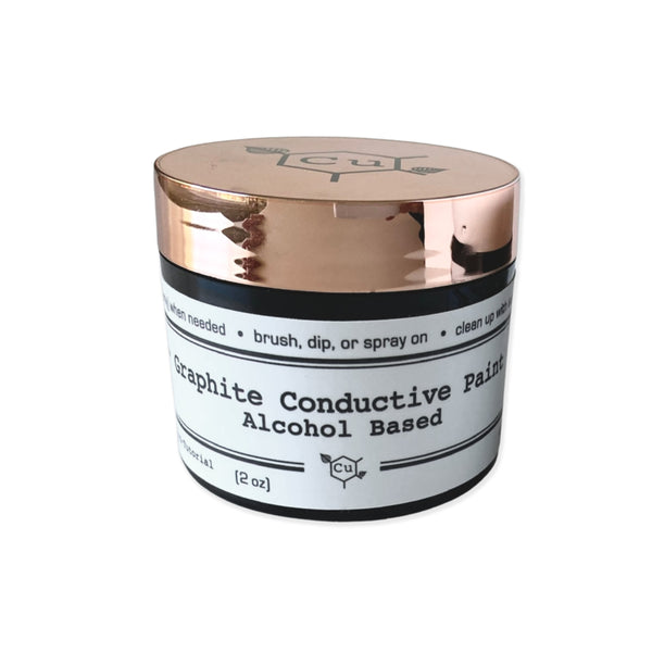 Alcohol Base Conductive Paint | 2oz Jar of Graphite Conductive Paint | Copper Electroforming Supplies | Sold Singly or in a Set with Polyurethane Lacquer and Paint Thinner