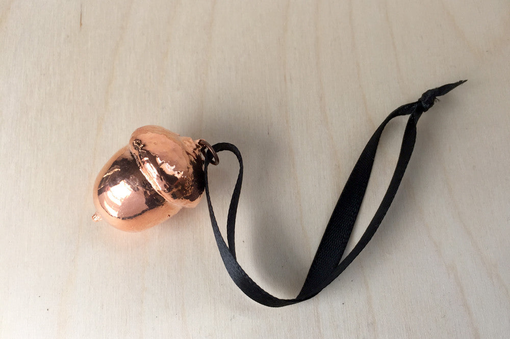 Real Acorn Ornament | Copper Fall Ornament | Electroformed Nature - Enchanted Leaves - Nature Jewelry - Unique Handmade Gifts