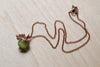 Moss & Copper Acorn Necklace | Nature Jewelry | Green Gemstone Acorn | Fall Acorn Charm Necklace - Enchanted Leaves - Nature Jewelry - Unique Handmade Gifts