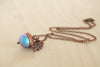 Copper Tide Pool Magic Acorn Necklace | Iridescent Blue Acorn | Something Blue Wedding Necklace - Enchanted Leaves - Nature Jewelry - Unique Handmade Gifts