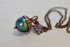 Copper Beetle Magic Acorn Necklace | Iridescent Rainbow Green Acorn Pendant | Forest Nature Jewelry - Enchanted Leaves - Nature Jewelry - Unique Handmade Gifts