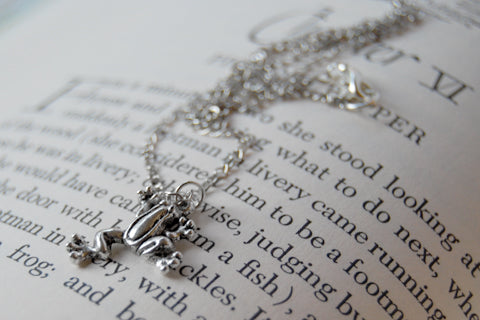 Silver Frog Necklace | Frog Charm Necklace | Cute Frog Jewelry - Enchanted Leaves - Nature Jewelry - Unique Handmade Gifts