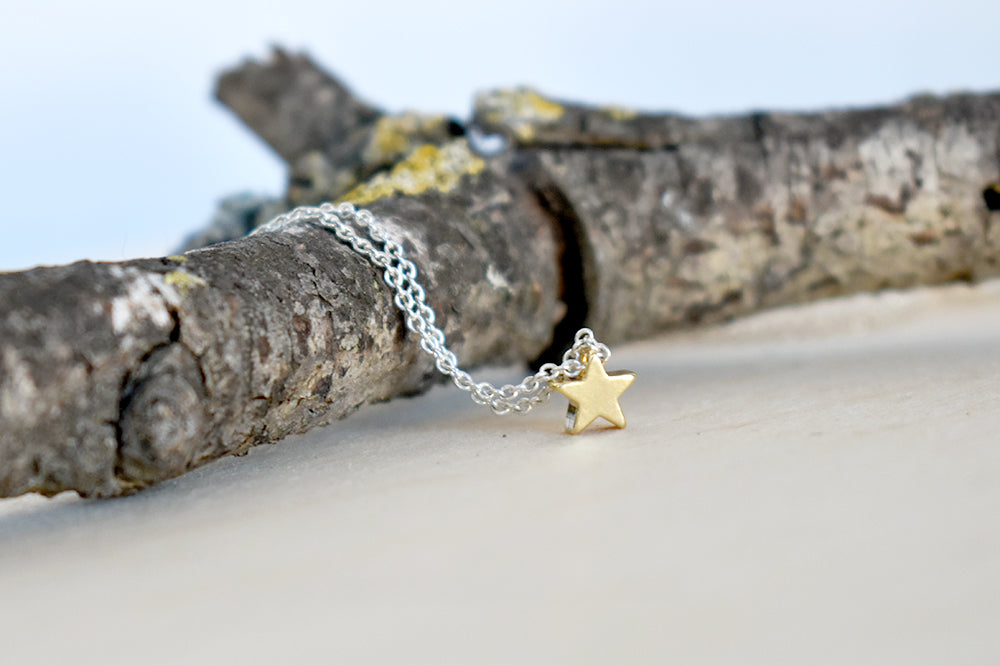 Teeny Tiny Gold Star Necklace | Cute Little Star Charm Necklace | Simple Jewelry - Enchanted Leaves - Nature Jewelry - Unique Handmade Gifts