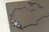 Hematite Star Trio Necklace | Star Charm Necklace | Space Jewelry - Enchanted Leaves - Nature Jewelry - Unique Handmade Gifts