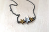 Hematite Star Trio Necklace | Star Charm Necklace | Space Jewelry - Enchanted Leaves - Nature Jewelry - Unique Handmade Gifts
