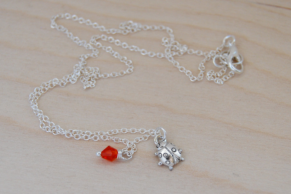 Ladybug BFF Necklace (Sold Singly) | Best Friend Charm Necklace | BFF Ladybug Jewelry - Enchanted Leaves - Nature Jewelry - Unique Handmade Gifts
