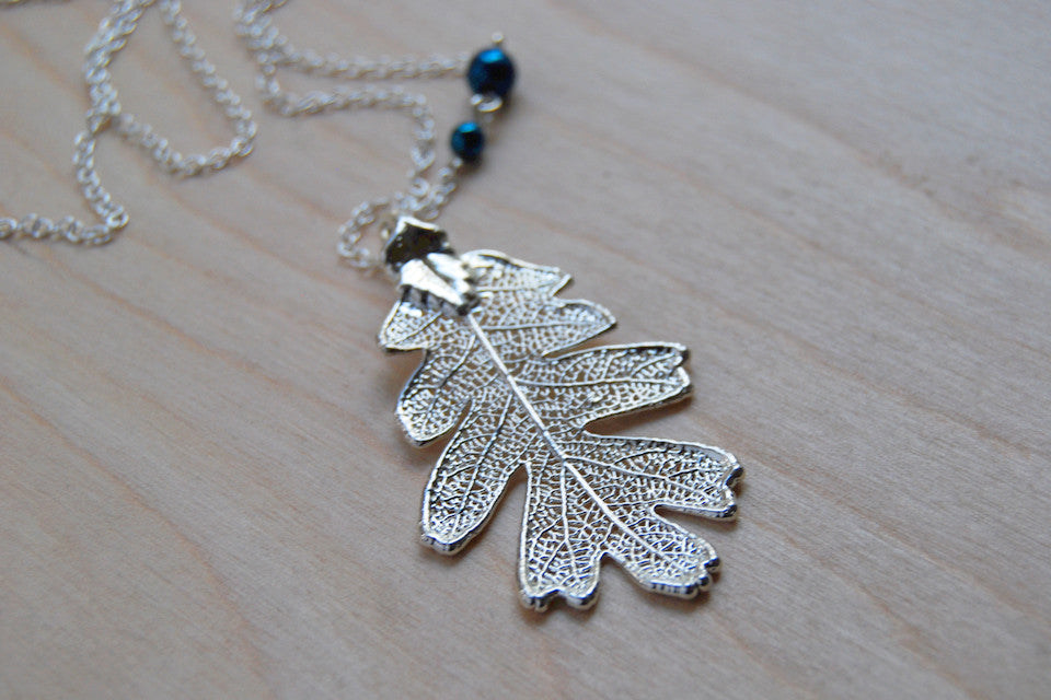 Large Fallen Silver Oak Leaf Necklace | REAL Oak Leaf Pendant | Silver Electroformed Pendant | Nature Jewelry - Enchanted Leaves - Nature Jewelry - Unique Handmade Gifts