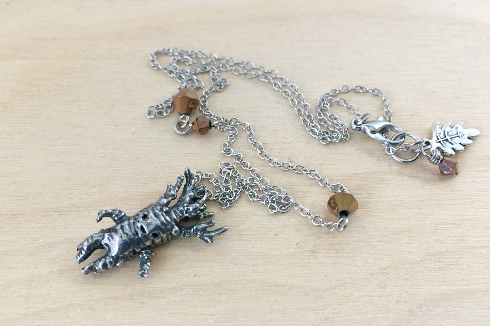 Silver Mandrake Charm Necklace | Harry Potter Necklace | Mandrake Root Pendant - Enchanted Leaves - Nature Jewelry - Unique Handmade Gifts