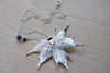 Medium Silver Maple Leaf Necklace | Electroformed Leaf Pendant | Real Maple Leaf Nature Jewelry - Enchanted Leaves - Nature Jewelry - Unique Handmade Gifts