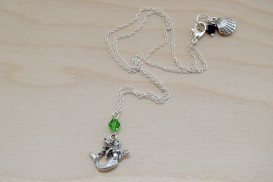 Mermaid Key Necklace Pendant Jewelry Handmade NEW Silver Fashion Chain  Fantasy