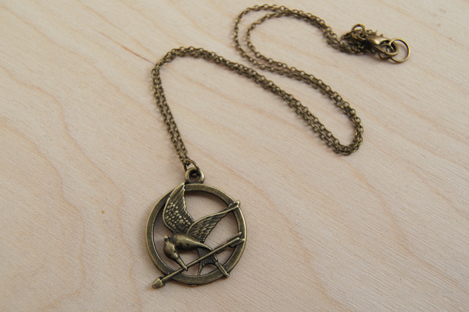 Mockingjay Necklace | Hunger Games Jewelry | Mockingjay Charm Necklace - Enchanted Leaves - Nature Jewelry - Unique Handmade Gifts