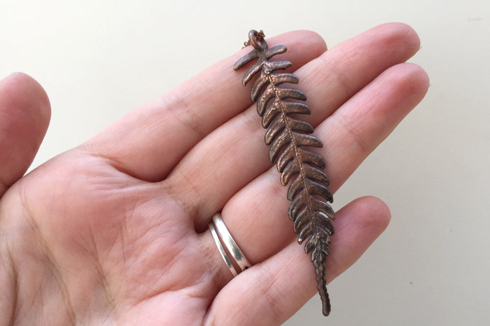 Copper Fern Necklace | Electroformed Nature | Real Fern Pendant | Woodland Jewelry *PREORDER ONLY* - Enchanted Leaves - Nature Jewelry - Unique Handmade Gifts