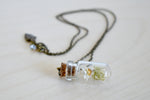 Star Daisy Flower Bottle Terrarium | Glass Garden Bottle Necklace | Nature Flower Jewelry - Enchanted Leaves - Nature Jewelry - Unique Handmade Gifts