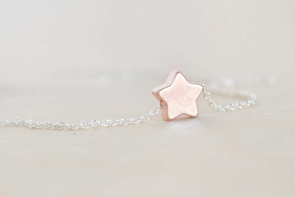 Little Rose Gold Star Necklace | Cute Little Star Charm Necklace | Simple Jewelry | Rose Gold Charm - Enchanted Leaves - Nature Jewelry - Unique Handmade Gifts