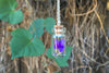 Purple Flowers | Garden Bottle Necklace | Glass Nature Terrarium Necklace | Sea Lavender Flower Art - Enchanted Leaves - Nature Jewelry - Unique Handmade Gifts