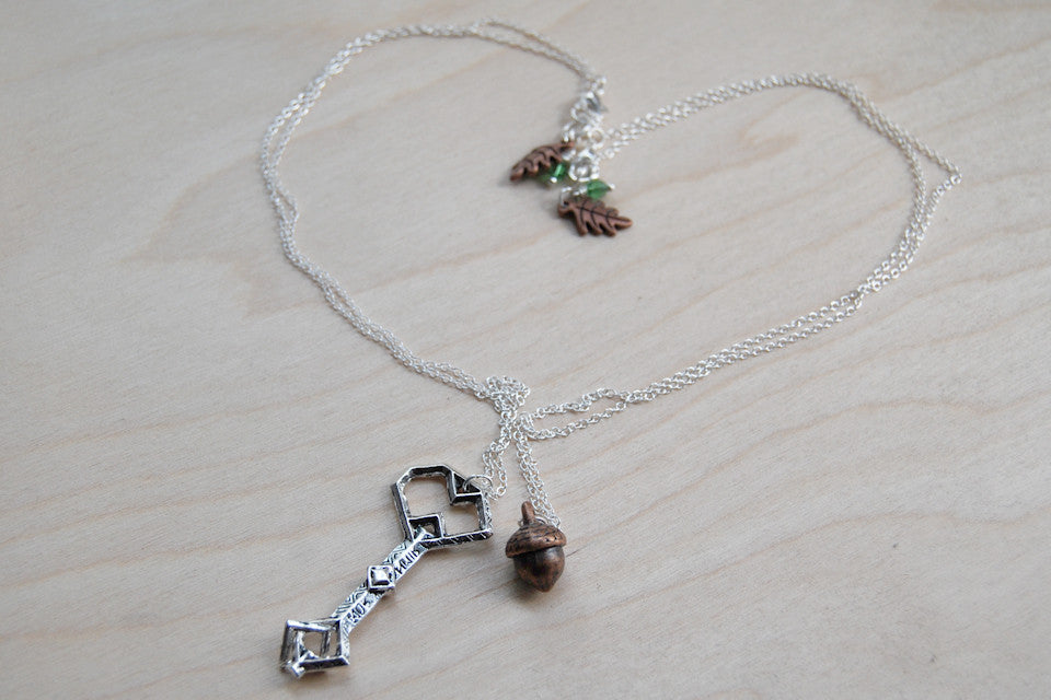 Thorin and Bilbo BFF Necklaces -TWO Necklaces- - Enchanted Leaves - Nature Jewelry - Unique Handmade Gifts