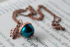 Aqua and Copper Pearl Acorn Necklace | Something Blue Necklace | Woodland Wedding Jewelry - Enchanted Leaves - Nature Jewelry - Unique Handmade Gifts