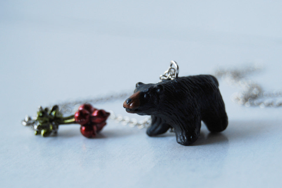Bears Eat Beets | The Office Fan Necklace | Black Bear Necklace | Dwight Schrute Necklace - Enchanted Leaves - Nature Jewelry - Unique Handmade Gifts