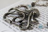 Large Silver Octopus Necklace | Nautical Jewelry | Octopus Pendant - Enchanted Leaves - Nature Jewelry - Unique Handmade Gifts
