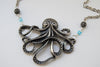 Large Silver Octopus Necklace | Nautical Jewelry | Octopus Pendant - Enchanted Leaves - Nature Jewelry - Unique Handmade Gifts