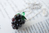 Ripe Blackberry Necklace | Berry Charm Necklace | Glass Berry Pendant - Enchanted Leaves - Nature Jewelry - Unique Handmade Gifts