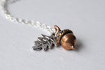 Teeny Tiny Copper Acorn Necklace - Enchanted Leaves - Nature Jewelry - Unique Handmade Gifts