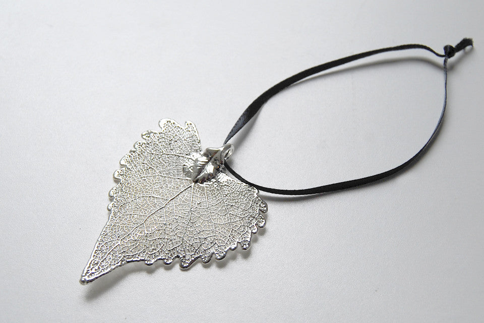 Real Cottonwood Leaf Ornament  | Electroformed Nature | Fall Leaf Ornament | Nature Gift - Enchanted Leaves - Nature Jewelry - Unique Handmade Gifts