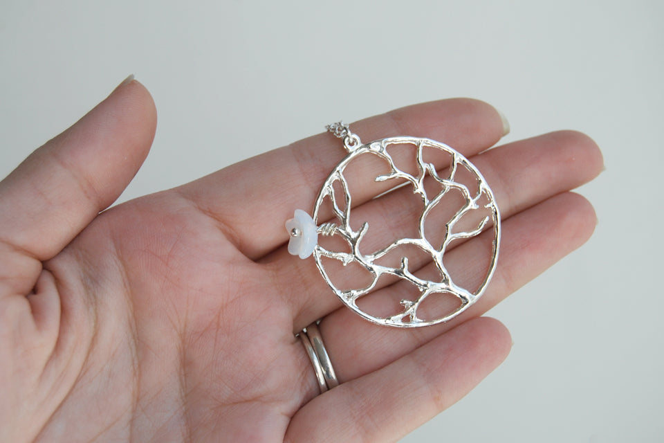 White Tree of Gondor - Enchanted Leaves - Nature Jewelry - Unique Handmade Gifts