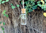 Four Wishes | Dandelion Wish Bottle Necklace | Whimsical Dandelion Terrarium Necklace - Enchanted Leaves - Nature Jewelry - Unique Handmade Gifts