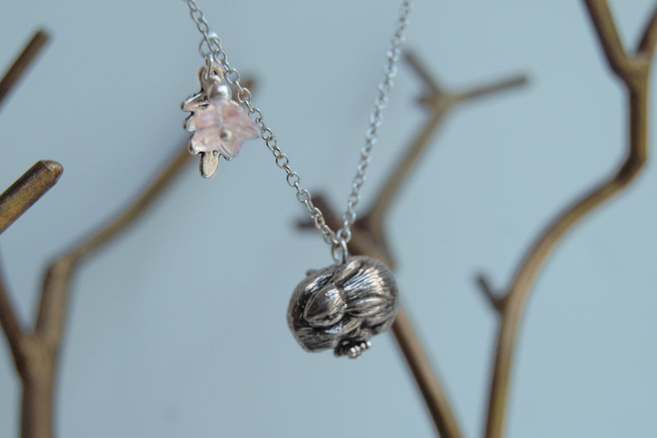 Infinity Bunny Necklace | Cute Rabbit Pendant | Silver Forest Bunny Necklace - Enchanted Leaves - Nature Jewelry - Unique Handmade Gifts