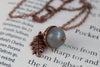 Labradorite and Copper Acorn Necklace | Cute Nature Acorn | Forest Acorn Necklace | Nature Jewelry - Enchanted Leaves - Nature Jewelry - Unique Handmade Gifts