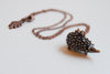 Large Copper Hedgehog Necklace | Cute Hedgehog Charm Necklace | Hedgie Pendant - Enchanted Leaves - Nature Jewelry - Unique Handmade Gifts