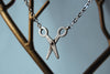 Movable Silver Scissors Necklace | Scissor Charm Necklace | Cute Scissor Jewelry - Enchanted Leaves - Nature Jewelry - Unique Handmade Gifts