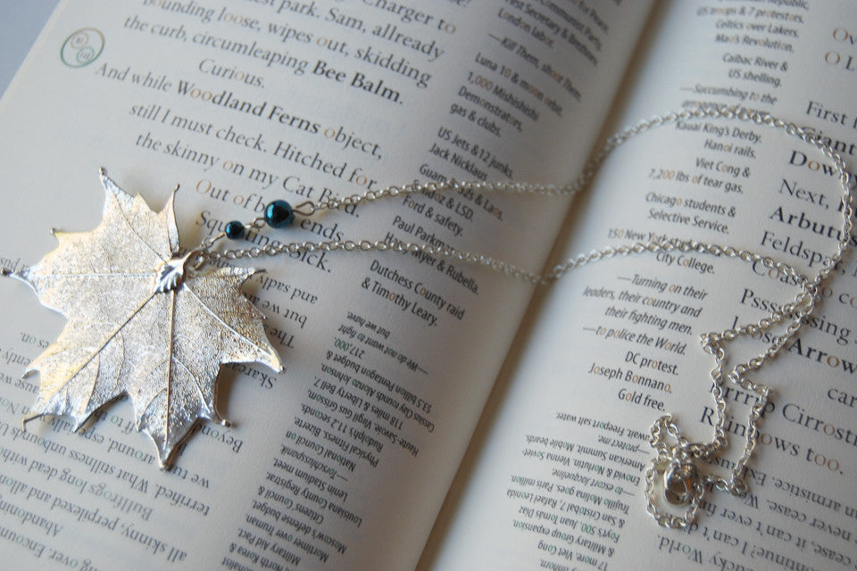 Custom Large Silver Maple Leaf Necklace | REAL Maple Leaf Pendant | Silver Electroformed Pendant | Nature Jewelry - Enchanted Leaves - Nature Jewelry - Unique Handmade Gifts