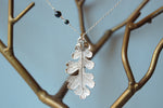 Custom Large Silver Oak Leaf Necklace | REAL Oak Leaf Pendant | Silver Electroformed Pendant | Nature Jewelry - Enchanted Leaves - Nature Jewelry - Unique Handmade Gifts