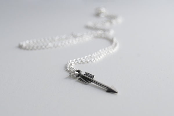 Little Silver Arrow Necklace | Arrow Charm Necklace | Boho Jewelry - Enchanted Leaves - Nature Jewelry - Unique Handmade Gifts