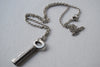 Medium Antique Skeleton Key Necklace | Vintage Key Charm | Skeleton Key Pendant - Enchanted Leaves - Nature Jewelry - Unique Handmade Gifts