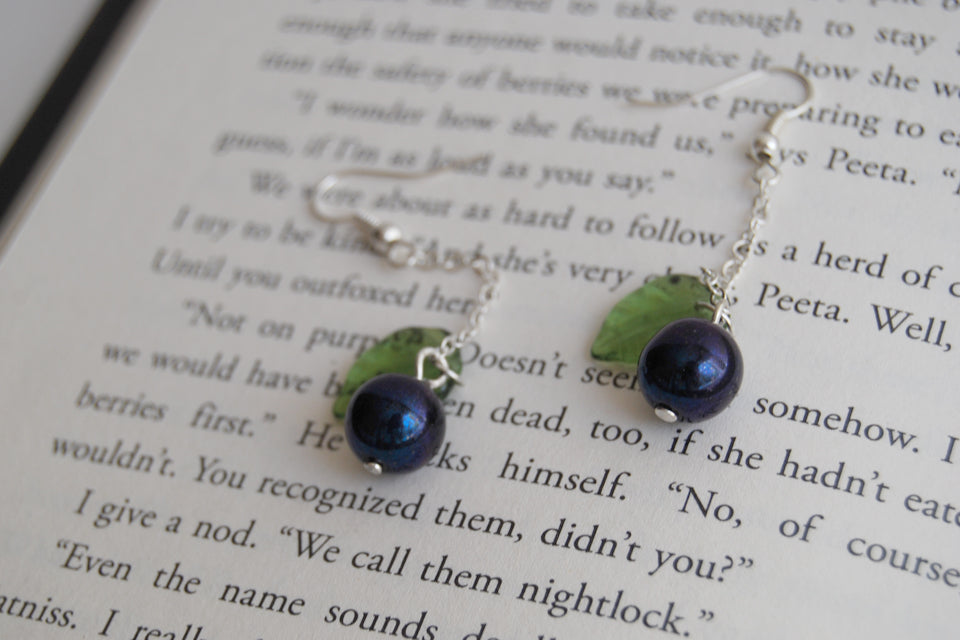 Nightlock Earrings | Hunger Games Jewelry | Berry Earrings - Enchanted Leaves - Nature Jewelry - Unique Handmade Gifts