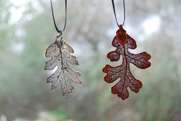 Real Oak Leaf Ornament  | Electroformed Nature | Fall Leaf Ornament | Nature Gift - Enchanted Leaves - Nature Jewelry - Unique Handmade Gifts